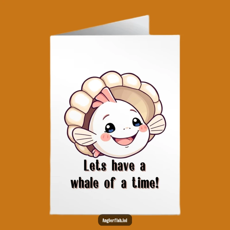 Free Printable Birthday Card: Peekaboo Anglerfish Shell Humor Downloadable Gift