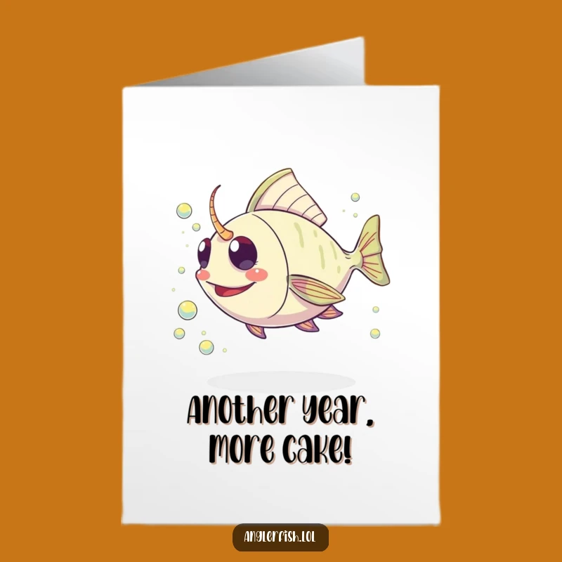 Free Printable Kawaii Anglerfish Birthday Card - Playful Downloadable Gift