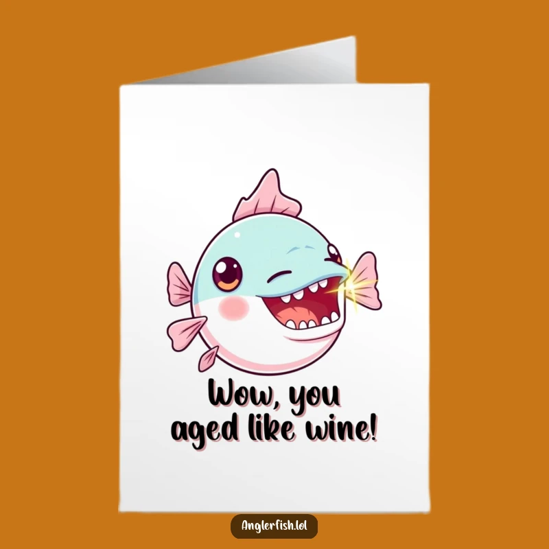 Free Printable Kawaii Anglerfish Birthday Card - Shockingly Funny Downloadable Gift