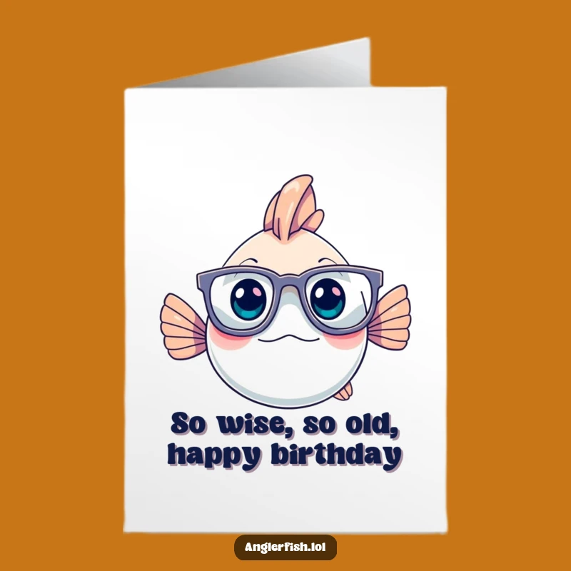 Funny Free Printable Birthday Card: Thoughtful Anglerfish Glasses, Downloadable Humor Gift