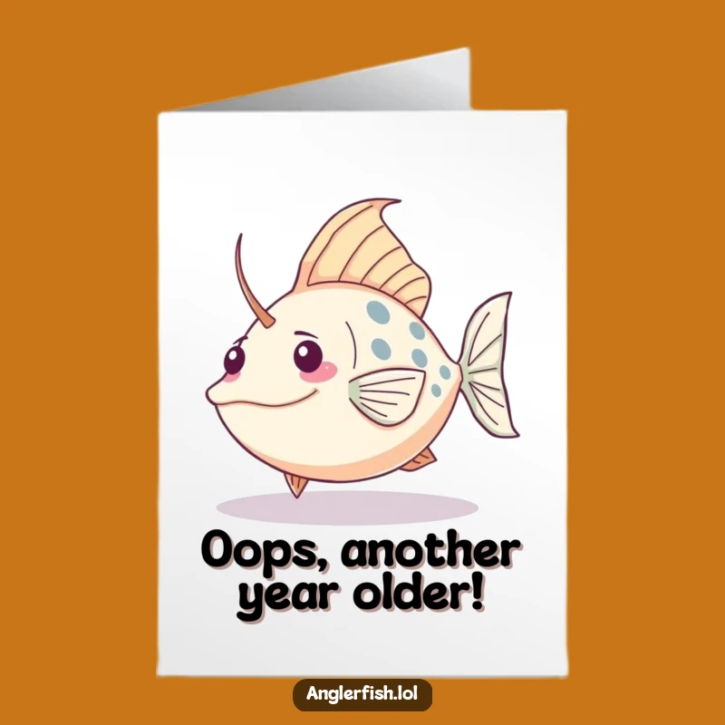 Free Printable Birthday Card: Funny Anglerfish Tripping, Hilarious Downloadable Gift