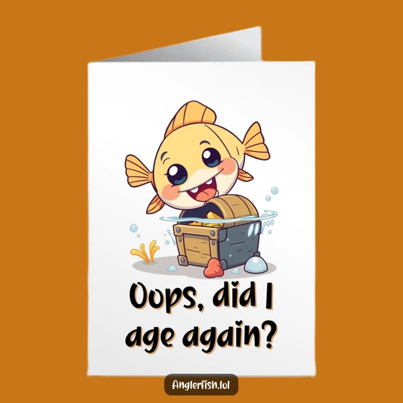 Free Printable Birthday Card: Clumsy Anglerfish Treasure Surprise