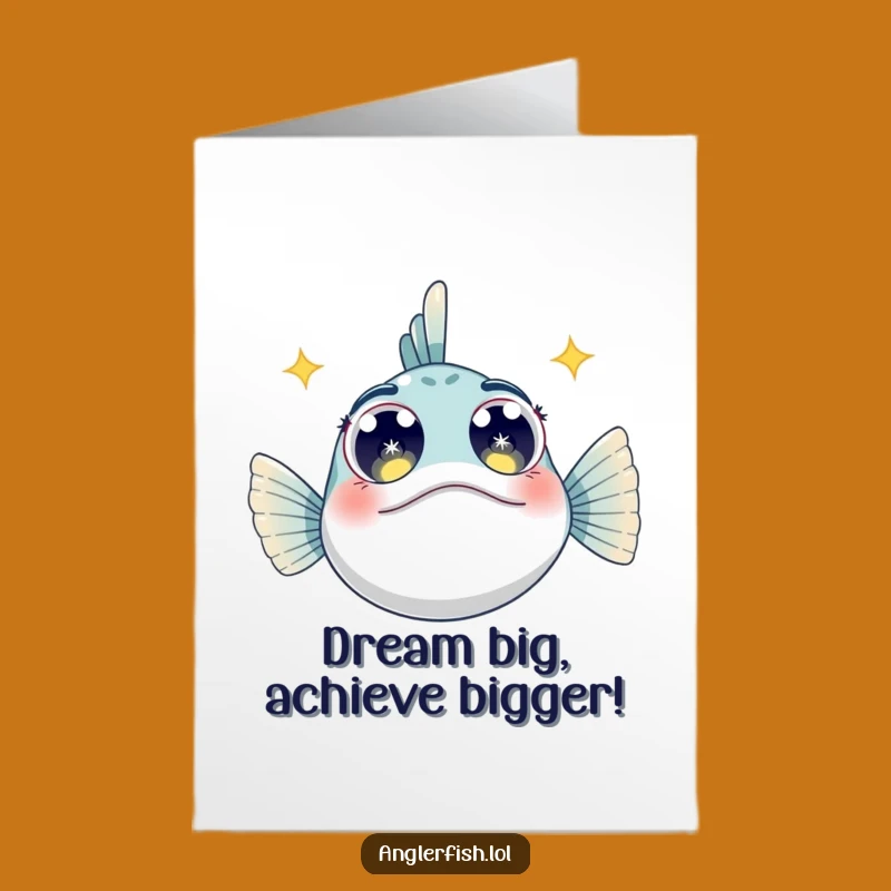 Free Printable Anglerfish Congrats Card: Starry Eyed Success Downloadable