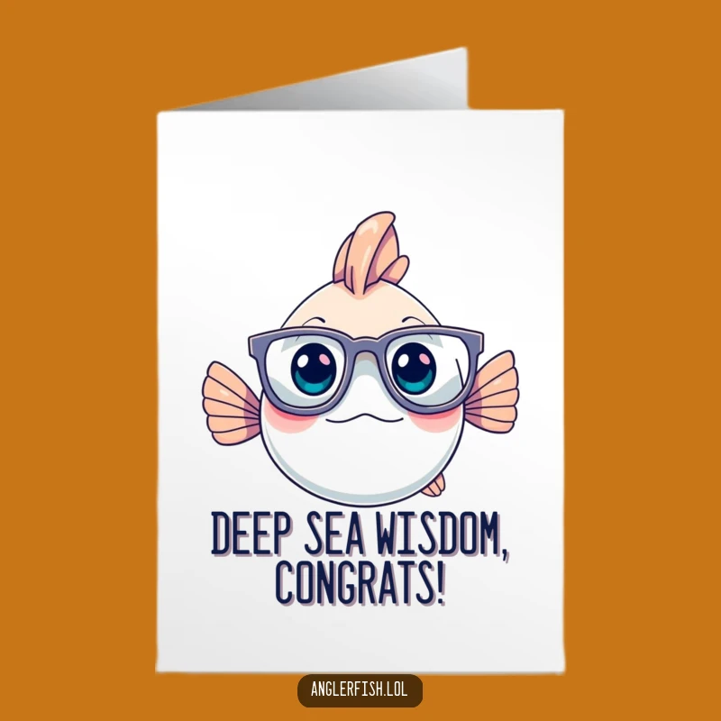 Free Printable Congrats Card: Smart Anglerfish Glasses, Downloadable Humorous Congratulations