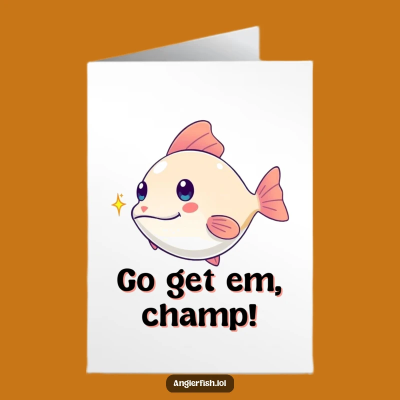 Free Printable Congrats Card: Anglerfish Spark Chase Celebration Downloadable Humor