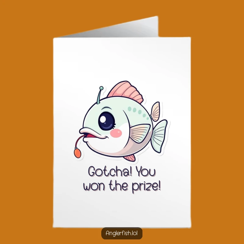 Free Printable Congrats Card: Winking Anglerfish Lure Celebrates Your Success!