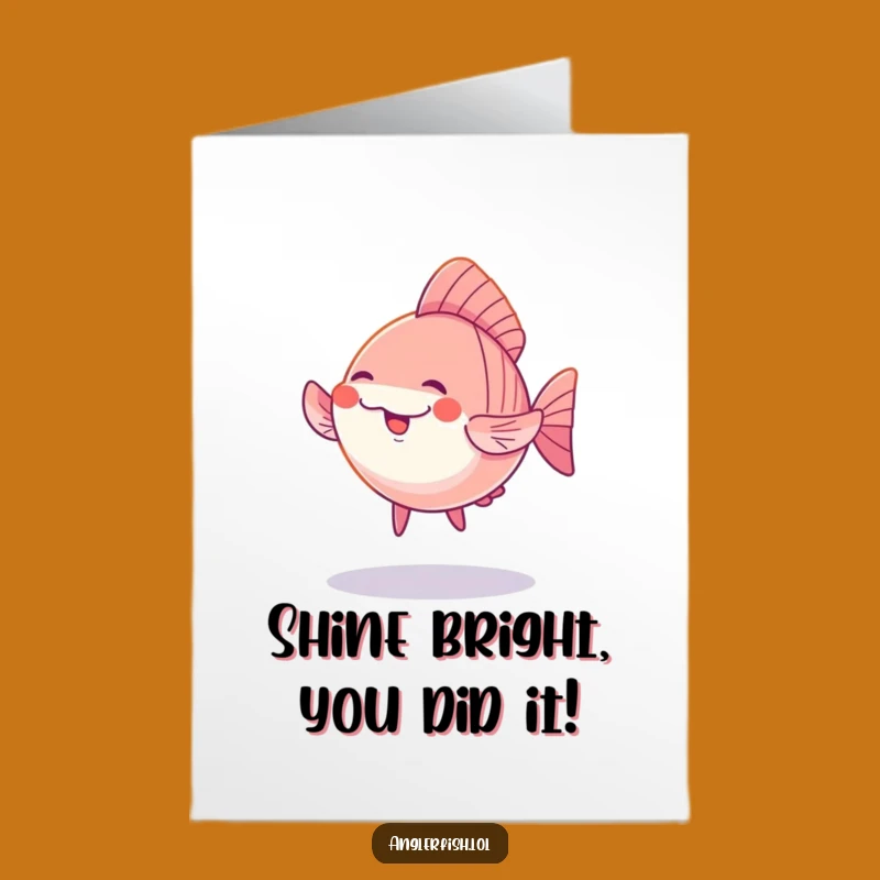 Free Printable Congrats Card: Dancing Anglerfish - Funny Kawaii Downloadable Celebration!