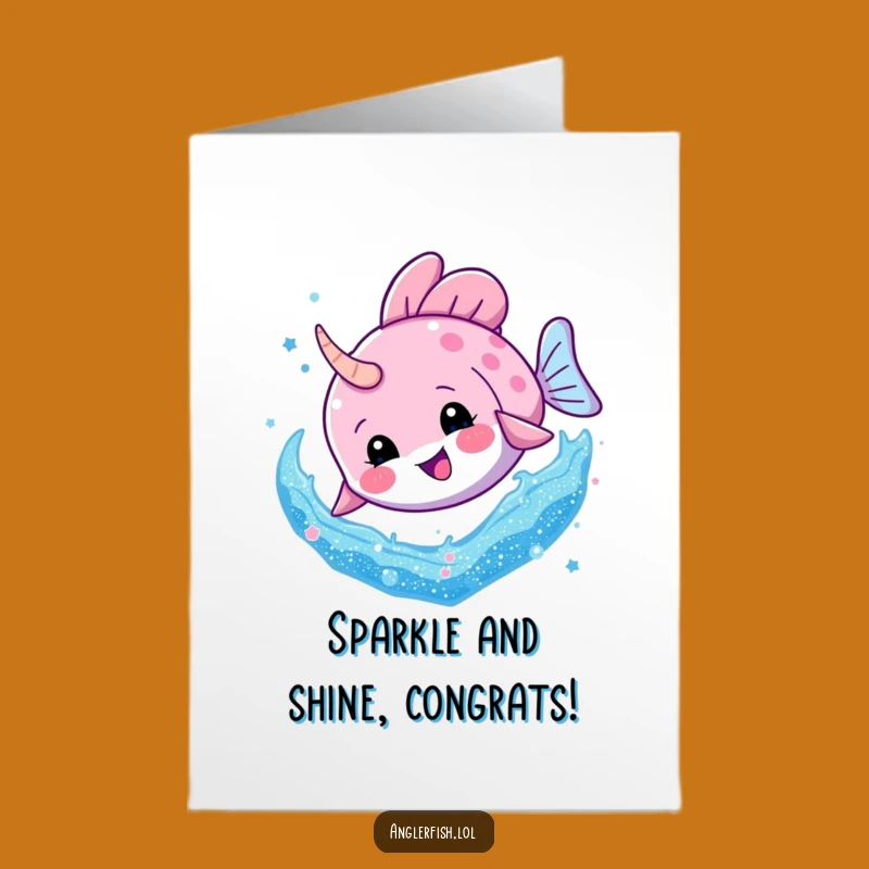 Free Printable Congrats Card: Glitter Dive Anglerfish - Funny Downloadable Achievement Art!