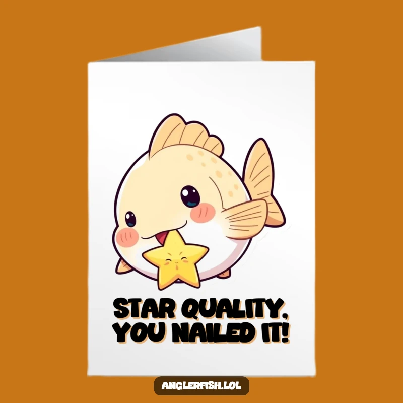 Free Printable Kawaii Anglerfish Congrats Card: Celebrate Success with Downloadable Charm