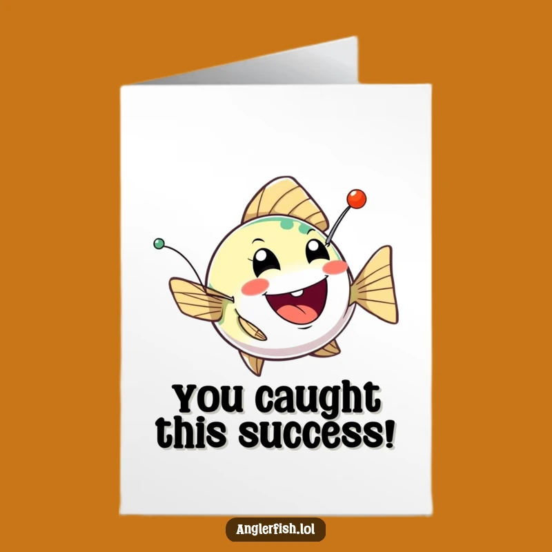 Free Printable Congrats Card: Playful Anglerfish, Funny Digital Download for Success