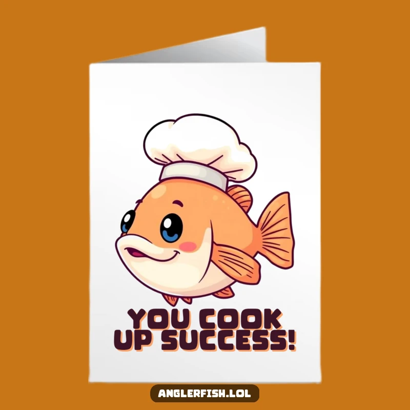 Free Printable Congrats Card: Chef Anglerfish, Culinary Downloadable Gift