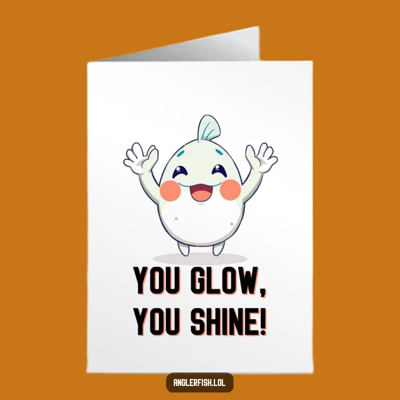 Free Printable Congrats Card: Waving Anglerfish - Funny Downloadable Celebration Art!