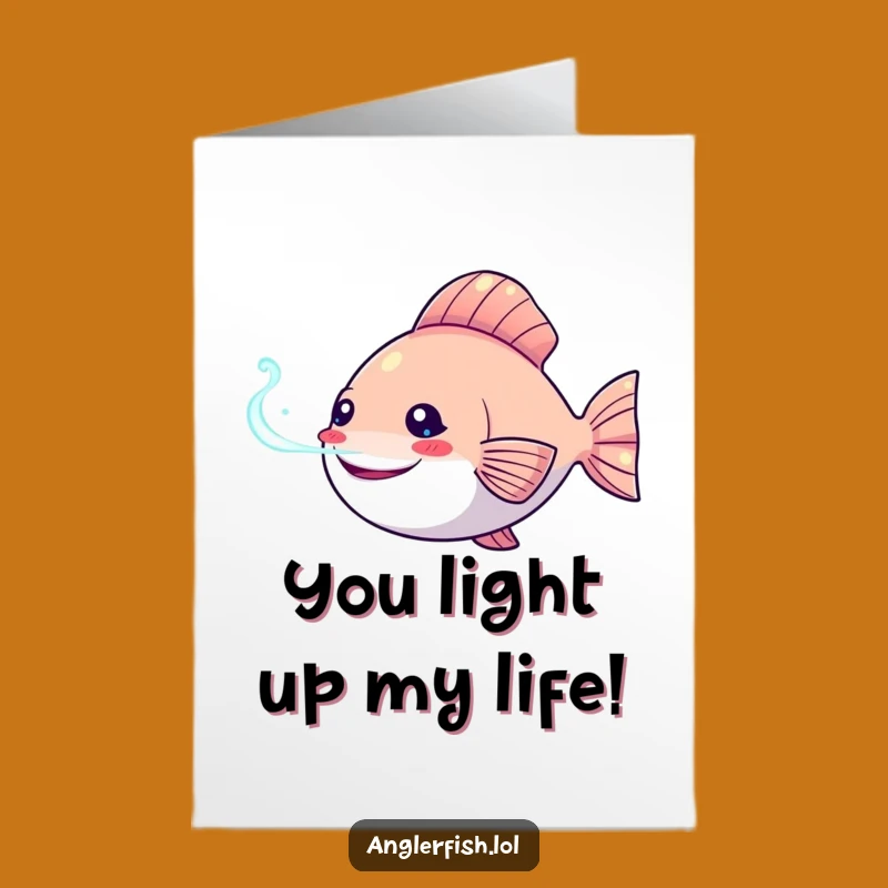 Free Printable Congrats Card: Kawaii Anglerfish Lure, Unique Downloadable Gift