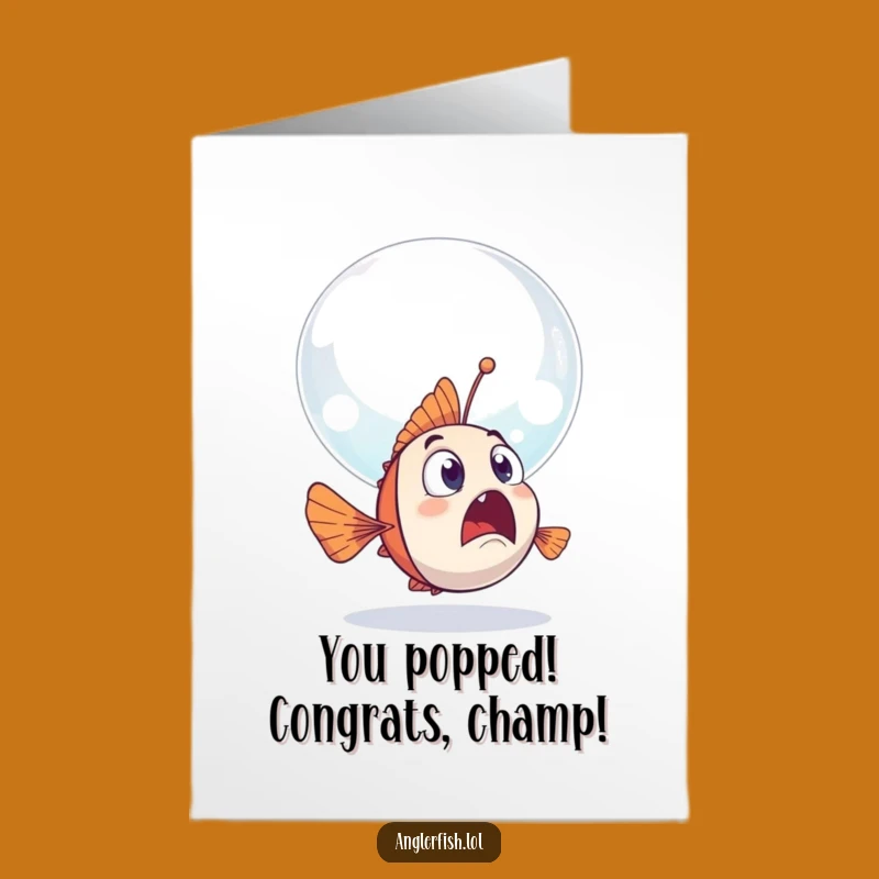 Free Printable Anglerfish Congrats Card: Unexpected Joy Humor Downloadable Gift
