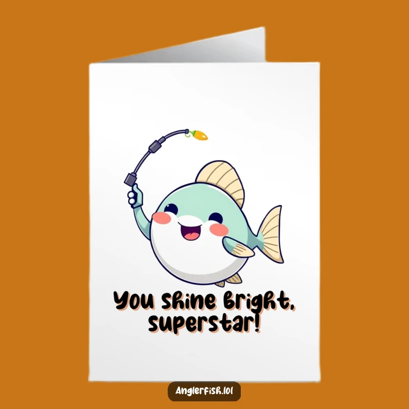 Free Printable Congrats Card: Humorous Anglerfish Celebrating Success