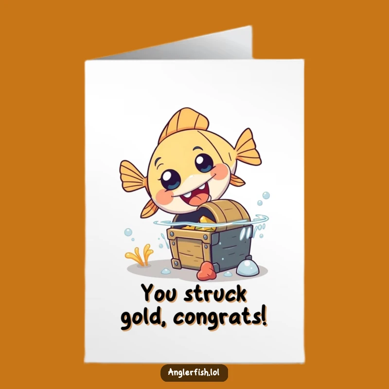Free Printable Congrats Card: Anglerfish's Funny Treasure Surprise