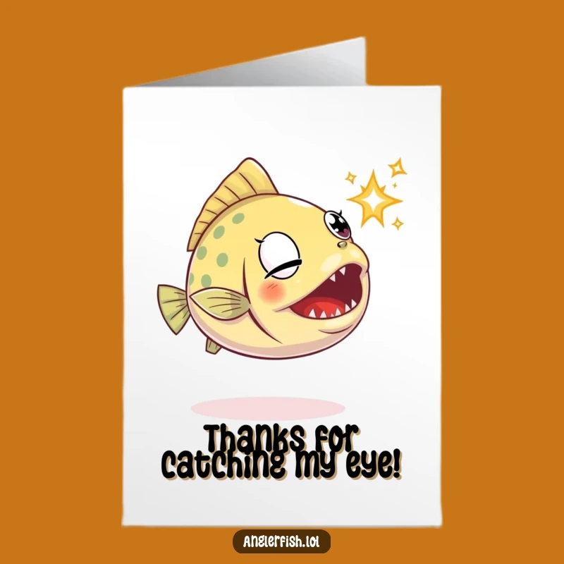 Free Printable Anglerfish Thank You Card: Effort Humor Downloadable Gift