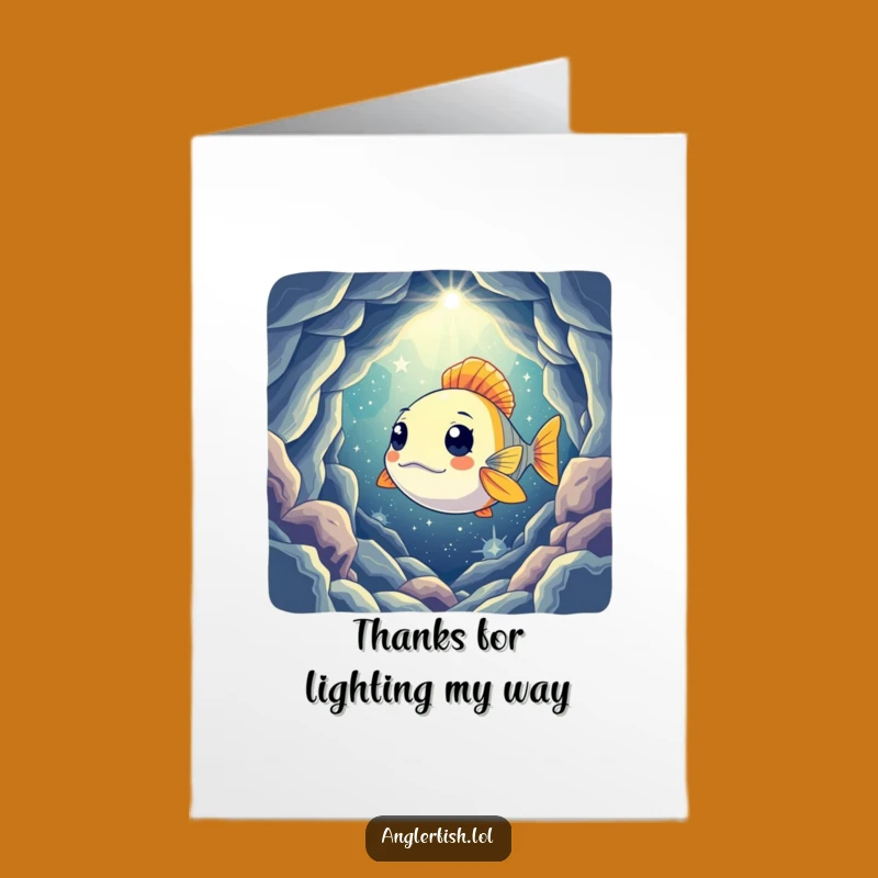 Free Printable Anglerfish Thank You Card: Funny Curious Cavern Explorer Downloadable Gift