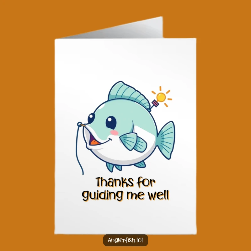 Free Printable Anglerfish Thank You Card: Funny Playful Beacon Guide Downloadable Gift