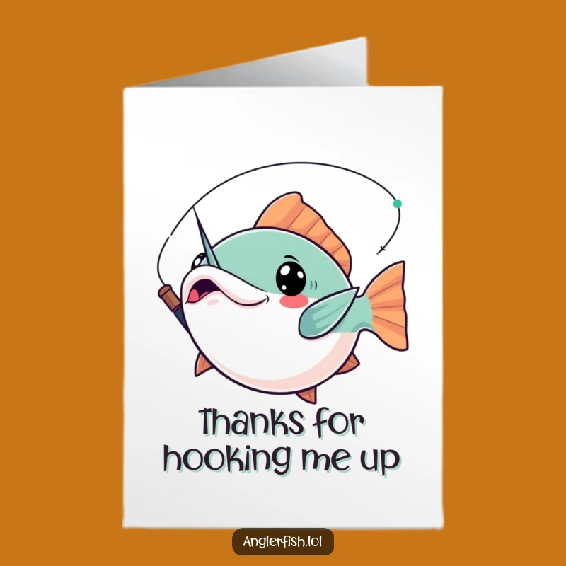 Free Printable Kawaii Anglerfish Thank You Card - Dramatic Downloadable Gift