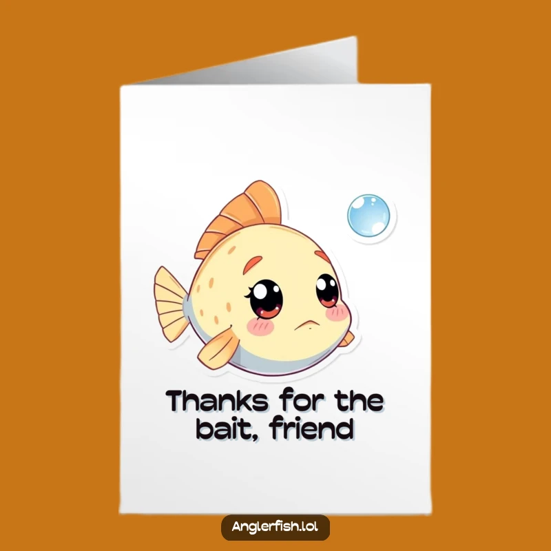 Free Printable Kawaii Anglerfish Thank You Card - Funny Downloadable Gift