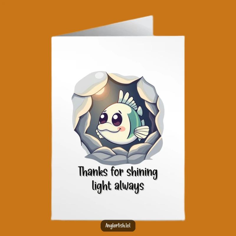 Free Printable Thank You Card: Anglerfish Cave Gratitude Funny Downloadable Gift