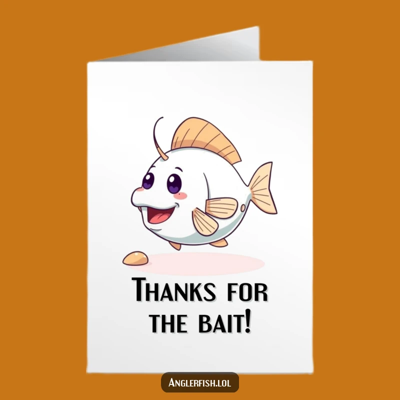Free Printable Thank You Card: Playful Anglerfish Tail Wiggle Funny Downloadable Gift