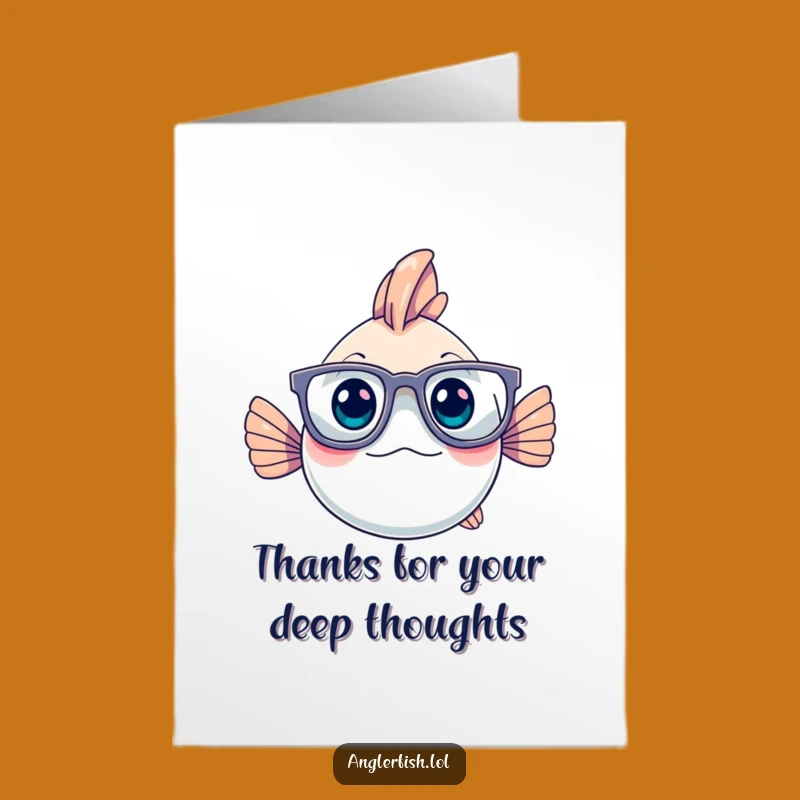 Free Printable Thank You Card: Wise Anglerfish Glasses, Downloadable Humorous Gratitude