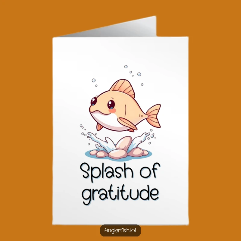 Kawaii Anglerfish Thank You Card Free Printable: Splashy Thanks Downloadable
