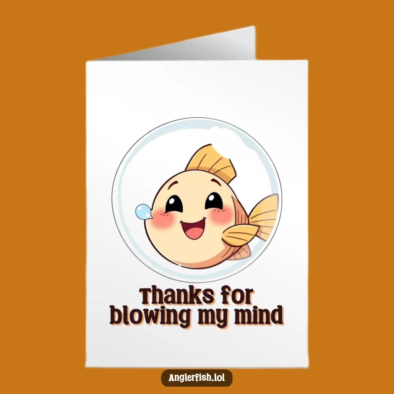Free Printable Thank You Card: Bubble Anglerfish Gratitude Funny Downloadable Gift