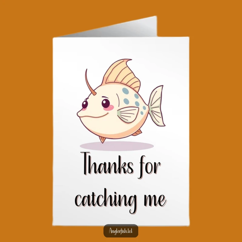 Free Printable Thank You Card: Kawaii Anglerfish Tripping, Humorous Downloadable Gift