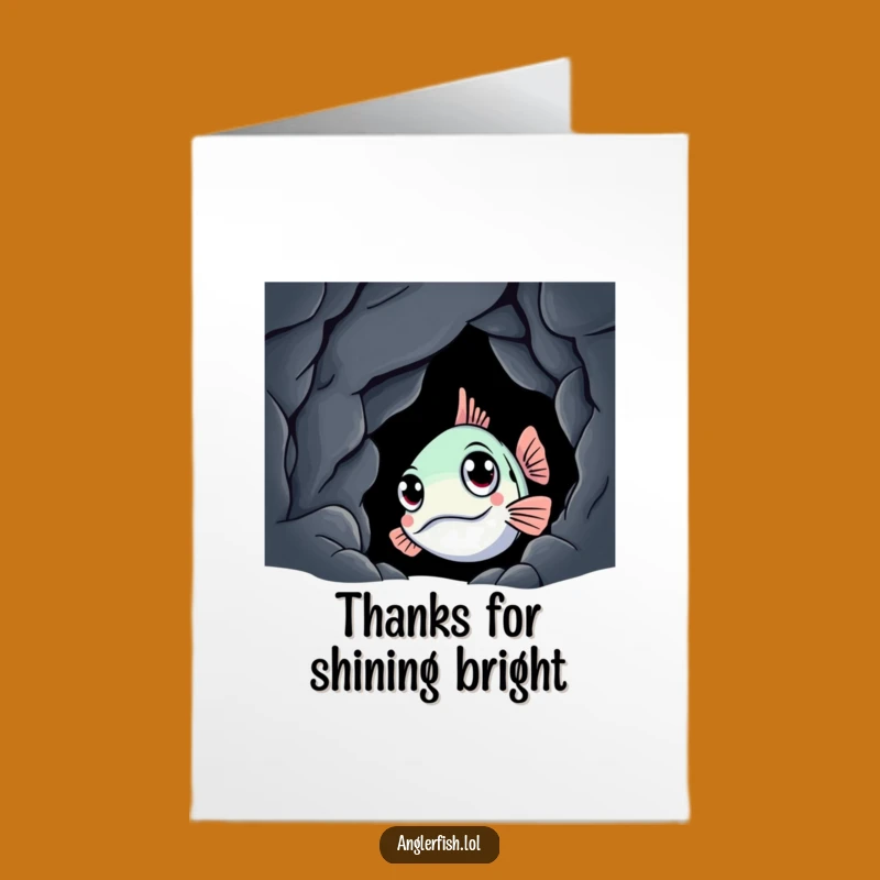 Free Printable Funny Anglerfish Thank You Card - Grateful Cave Dweller Downloadable