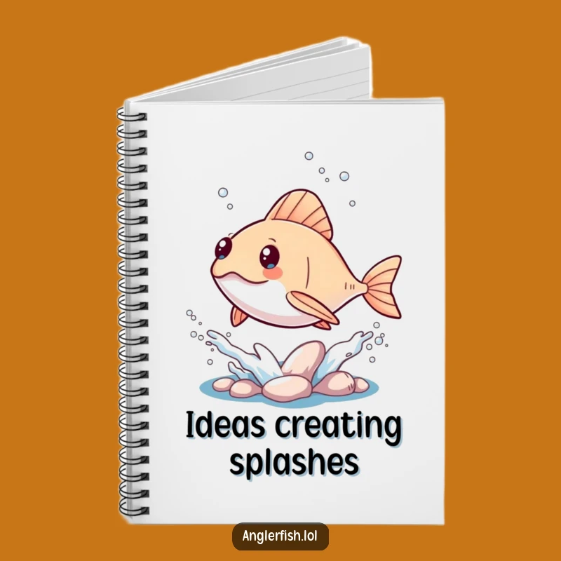 Funny Kawaii Anglerfish Splash Notebook: Cute Ocean Journal Gift