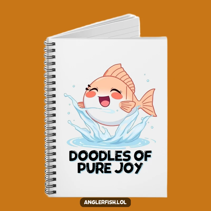 Funny Splashing Anglerfish Notebook - Joyful Notes, Great Funny Gift