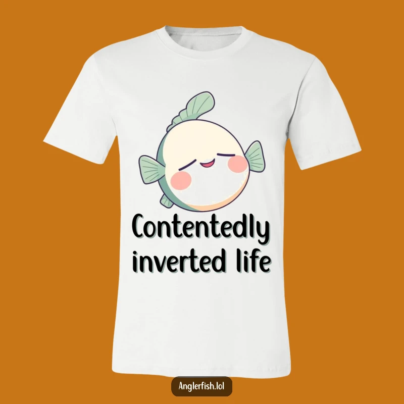 Funny Sleepy Anglerfish T-Shirt - Content Smile Design, Hilarious Gift