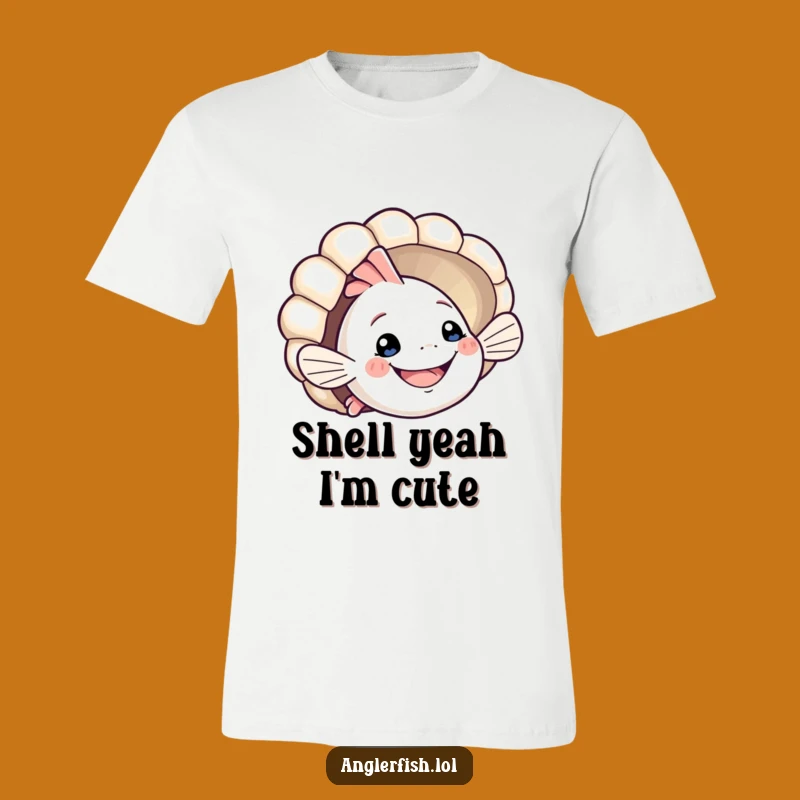 Funny Anglerfish Seashell T-Shirt: Playful Peek Design, Hilarious & Cute Funny Gift