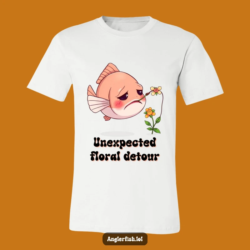 Funny Confused Anglerfish T-Shirt: Hilarious Deep Sea Bloom Mishap Tee