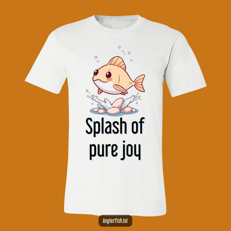 Funny Kawaii Anglerfish Splash T-Shirt: Cute Leap Tee Gift