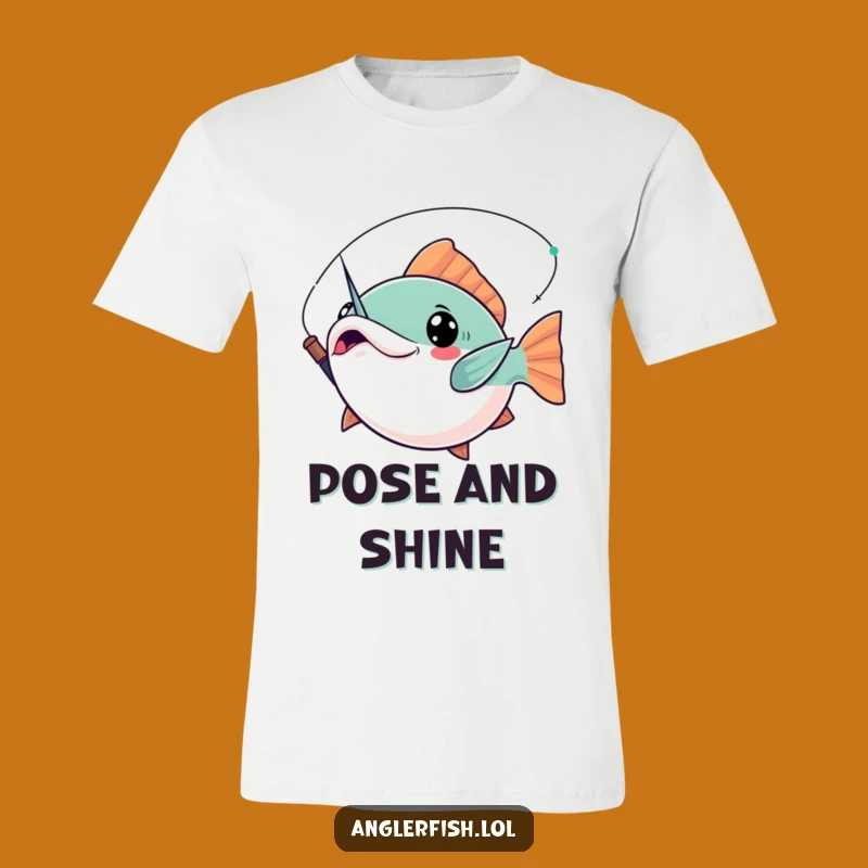 Funny Kawaii Anglerfish T-Shirt: Dramatic Pose Power, Bold Funny Apparel