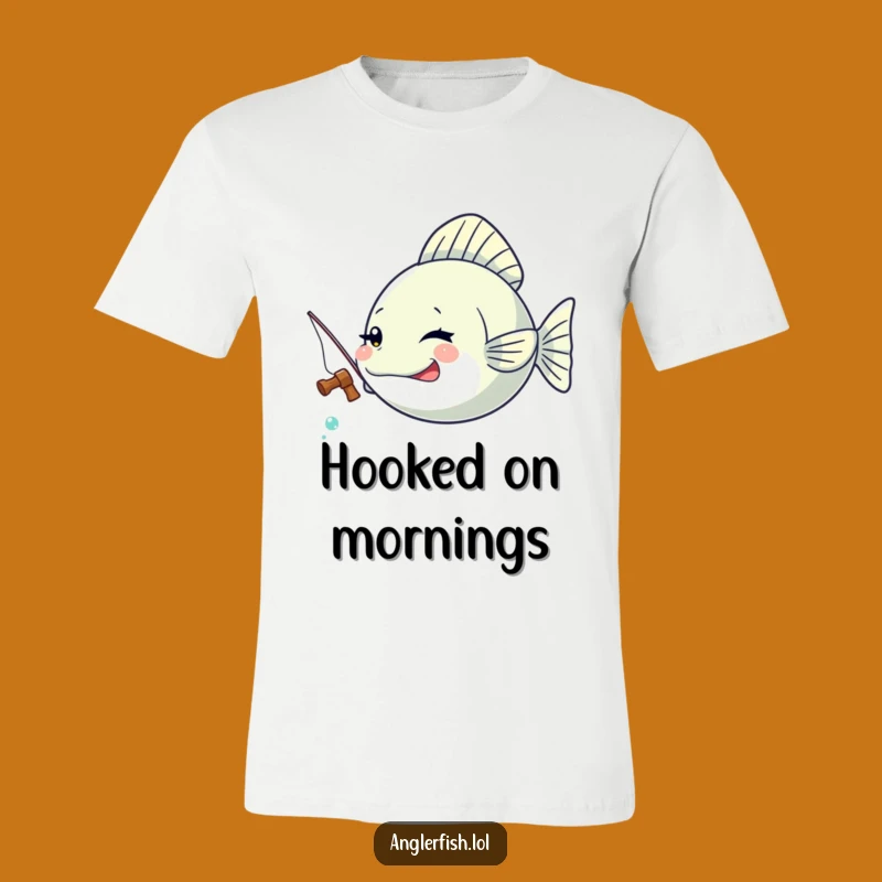 Funny Kawaii Anglerfish Winking T-Shirt, Playful Fisherman Humor Gift