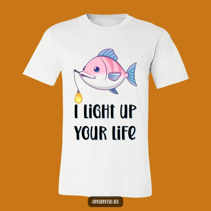 Funny Anglerfish Lure Swinging T-Shirt: Playful Deep Sea Fisherman Tee Gift