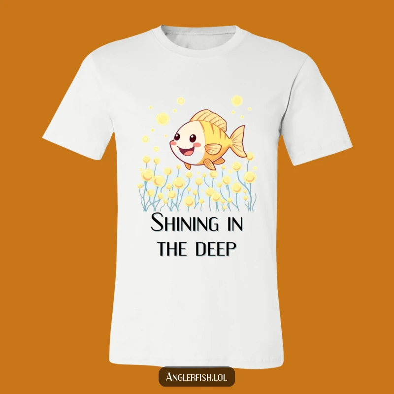 Funny Kawaii Anglerfish Plankton Swim T-Shirt, Cheerful Ocean Humor Gift