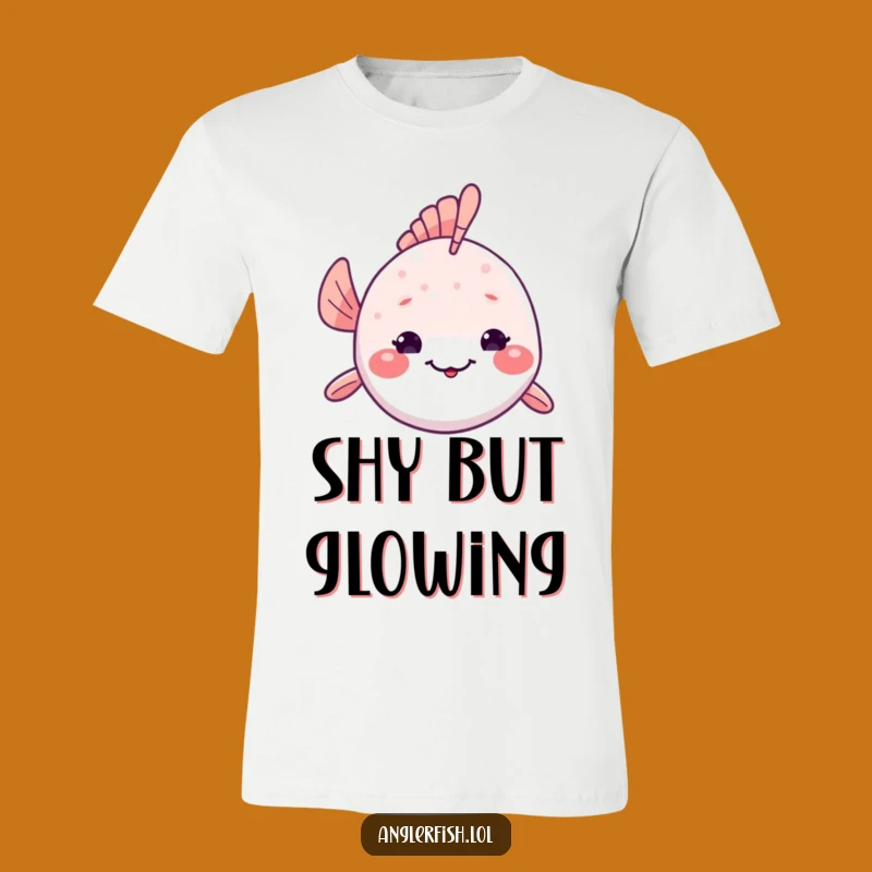 Funny Kawaii Anglerfish T-Shirt: Shy Deep-Sea Greeting, Cute Funny Apparel