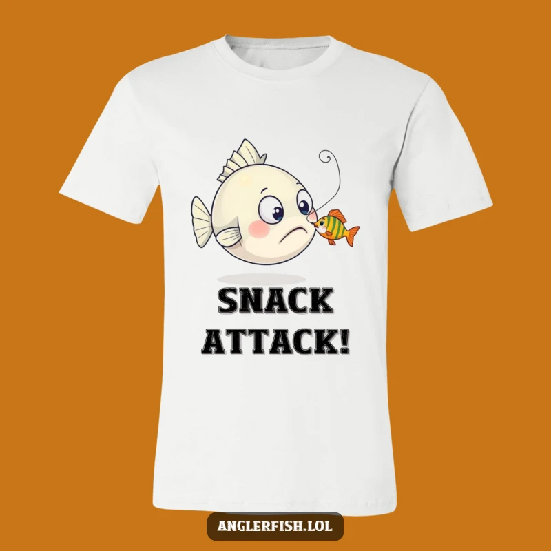 Funny Anglerfish Nibbled Lure T-Shirt: Surprised Deep Sea Moment - Unique Funny Gift