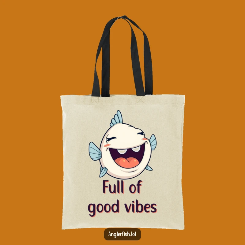 Expressive Anglerfish Tote Bag - Wide Laugh, Funny Gift for Carrying Fun