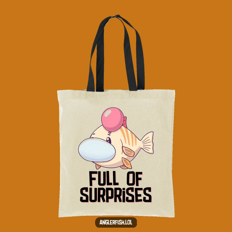 Funny Anglerfish Tote Bag: Cheerful Balloon Cheeks – Carry Your Fun Funny Gift!