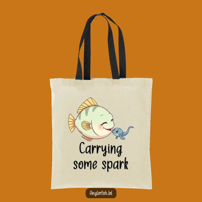 Funny Anglerfish Tote Bag: Playful Tease Carry-All, Ideal Gift